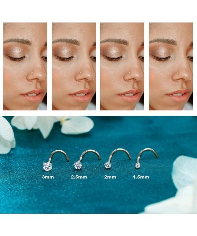 16pcs 20g Stainless Steel Nose Stud for Women 20g Nose Ring Surgical Steel for Men Body Piercing Jewelry Screw-Silver 6.5mm $...