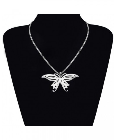 18K Gold Butterfly Necklace Chain Stainless Steel Butterfly Gifts for Women Girls Dainty Pendant Necklace Jewelry Plated Silv...