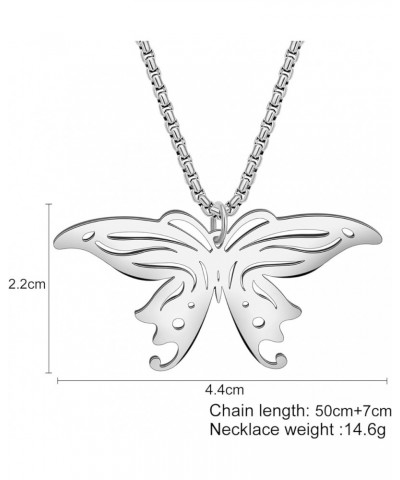 18K Gold Butterfly Necklace Chain Stainless Steel Butterfly Gifts for Women Girls Dainty Pendant Necklace Jewelry Plated Silv...