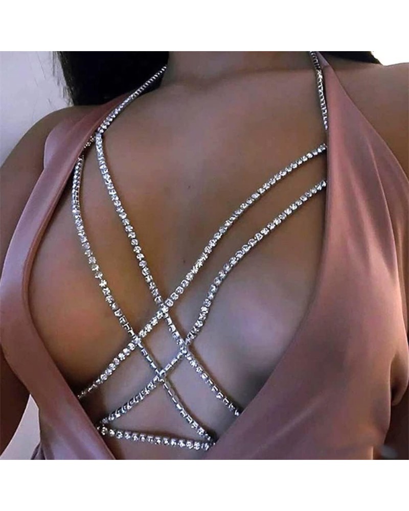 Sexy Body Chains Women Bra Chain Bling Rhinestones Body Jewelry Bikini Party Layered Crystal Bra Chain Statement Costume Body...