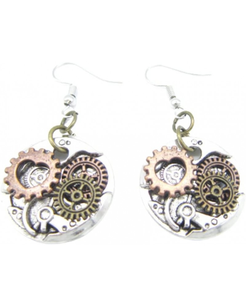 Steampunk Gears Dangle Earrings Vintage Steam Gear Drop Earrings for Women Girls Personalized Jewelry Gifts Silver 01 $10.26 ...