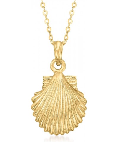 Canaria 10kt Yellow Gold Scallop Seashell Pendant Necklace 16.0 Inches $75.20 Necklaces