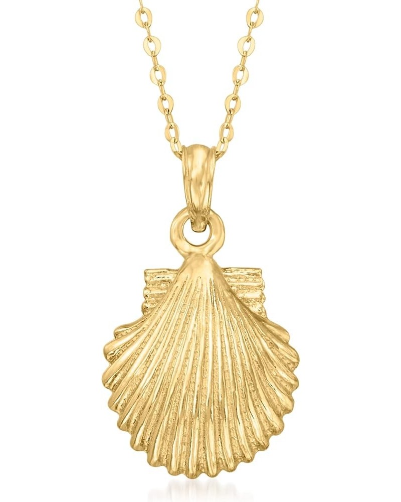 Canaria 10kt Yellow Gold Scallop Seashell Pendant Necklace 16.0 Inches $75.20 Necklaces