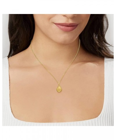 Canaria 10kt Yellow Gold Scallop Seashell Pendant Necklace 16.0 Inches $75.20 Necklaces