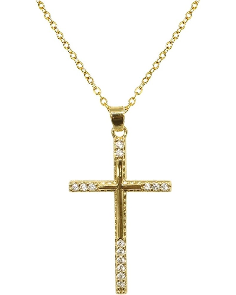 Cross Pendant Necklace for Women Girls - Gothic Catholic Christian Costume Cross Jewelry - Delicate Dainty Cubic Zirconia Rhi...