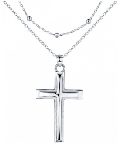 Cross Necklace for Women, 925 Sterling Silver Layered Necklace, Christmas Mother's Day Birthday Gift 45+5 cm. $11.20 Necklaces