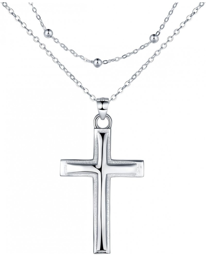 Cross Necklace for Women, 925 Sterling Silver Layered Necklace, Christmas Mother's Day Birthday Gift 45+5 cm. $11.20 Necklaces