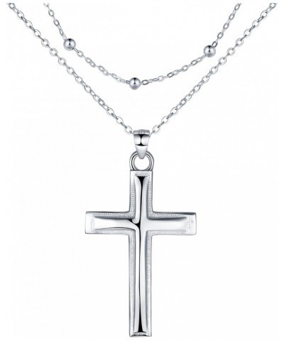 Cross Necklace for Women, 925 Sterling Silver Layered Necklace, Christmas Mother's Day Birthday Gift 45+5 cm. $11.20 Necklaces