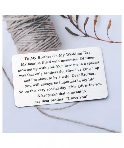 Brother Metal Wallet Insert Card from Sister To My Brother On My Wedding Day Jewelry for Brother In Law Deployment Gift for H...