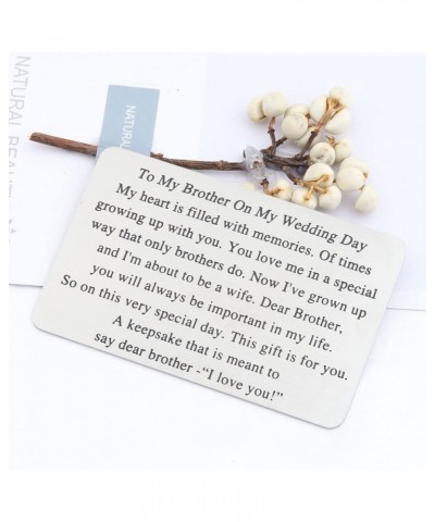 Brother Metal Wallet Insert Card from Sister To My Brother On My Wedding Day Jewelry for Brother In Law Deployment Gift for H...