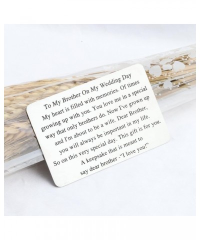 Brother Metal Wallet Insert Card from Sister To My Brother On My Wedding Day Jewelry for Brother In Law Deployment Gift for H...