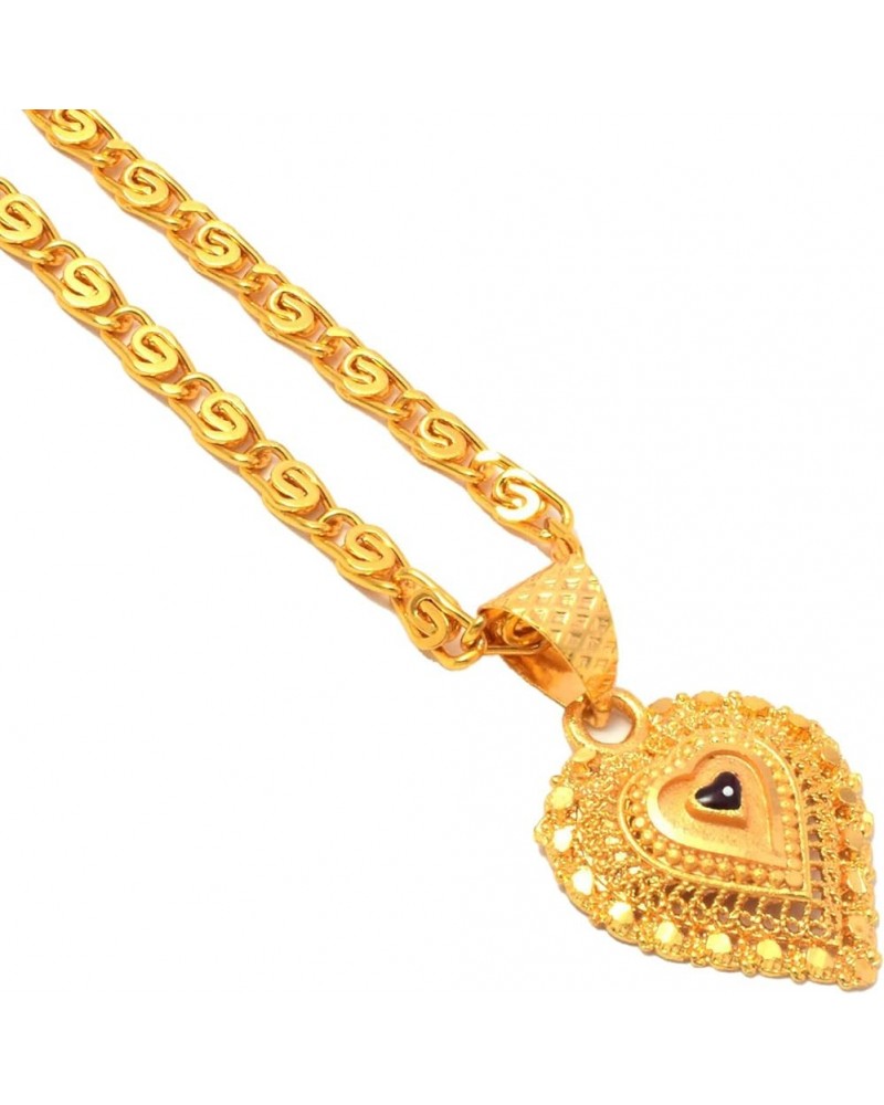 JewarHaat Indian K Gold Plated Locket/Pendant with Link Chain Fashion Jewelry Daily use for Men, Women & Girls, Boys Heart $9...