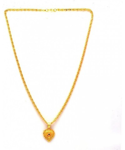 JewarHaat Indian K Gold Plated Locket/Pendant with Link Chain Fashion Jewelry Daily use for Men, Women & Girls, Boys Heart $9...