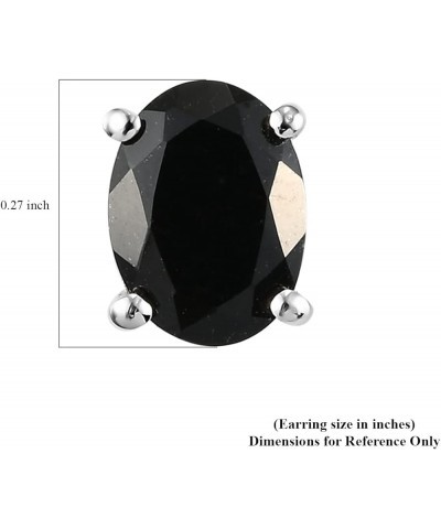 Shop LC Tourmaline Black Stud Earrings for Women 925 Sterling Silver Platinum Plated Goth Comfy Birthday Gifts for Women Oval...