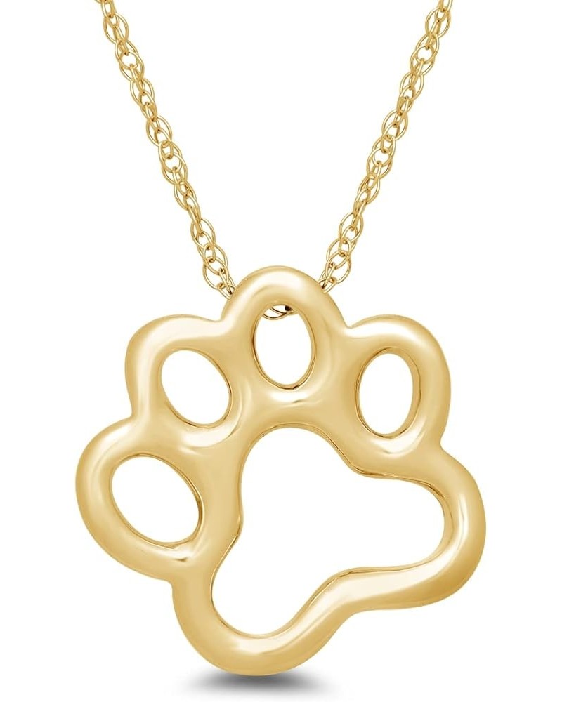 10kt Gold Dog Paw Pendant Necklace, 18 Yellow Gold $58.79 Necklaces