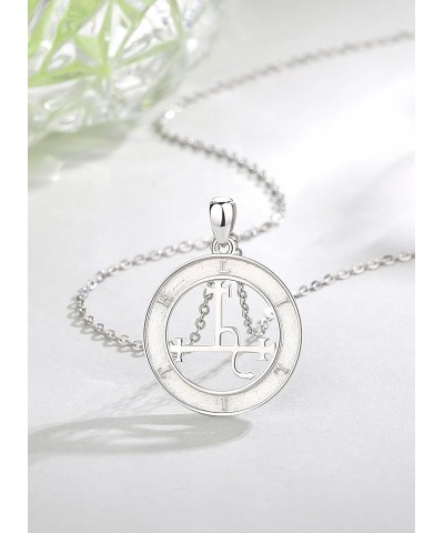 925 Sterling Silver Lilith Necklace for Women, Sigil of Lilith Goddess Jewelry Gifts Lilith Sigil-Round $31.89 Necklaces