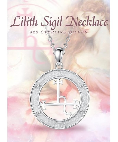 925 Sterling Silver Lilith Necklace for Women, Sigil of Lilith Goddess Jewelry Gifts Lilith Sigil-Round $31.89 Necklaces