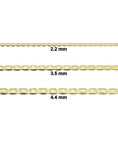 14k Yellow Gold Filled Solid Flat Oval Link Chain Necklace For Men And Women (2.2mm 3.5mm 4.4mm - sizes from 16 to 30 inches ...