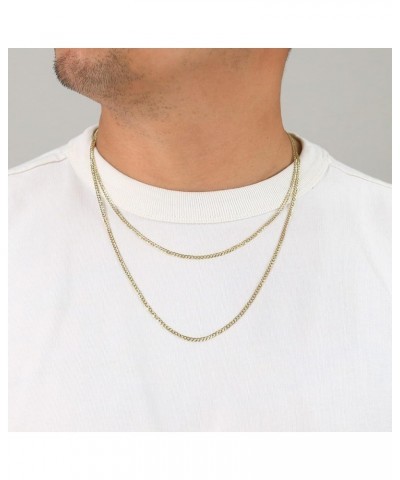 14k Yellow Gold 2.5mm Solid Cuban Curb Link Chain Pendant Necklace, Mens Womens Jewelry 16" 18" 20" 22" 24" 26" 28 16 $146.70...