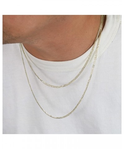 14k Yellow Gold 2.5mm Solid Cuban Curb Link Chain Pendant Necklace, Mens Womens Jewelry 16" 18" 20" 22" 24" 26" 28 16 $146.70...