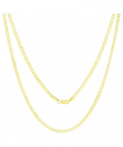 14k Yellow Gold 2.5mm Solid Cuban Curb Link Chain Pendant Necklace, Mens Womens Jewelry 16" 18" 20" 22" 24" 26" 28 16 $146.70...