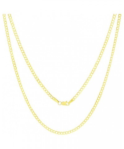 14k Yellow Gold 2.5mm Solid Cuban Curb Link Chain Pendant Necklace, Mens Womens Jewelry 16" 18" 20" 22" 24" 26" 28 16 $146.70...