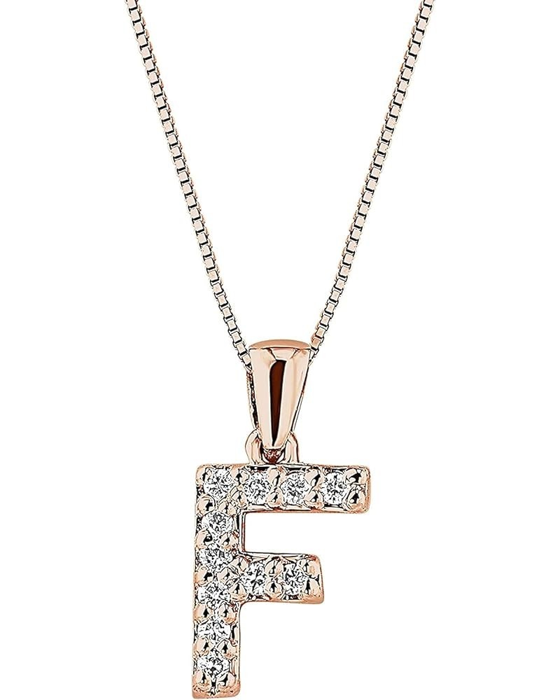 14k Rose Gold Diamond Initial Pendant Necklace (1/10cttw) 18-inch Box Chain F $109.22 Necklaces