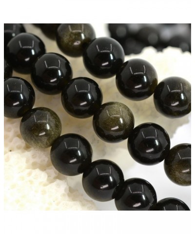 Gem Semi Precious Gemstone 6mm Round Beads Stretch Bracelet 6.5 Inch A Grade Golden Obsidian $10.00 Bracelets