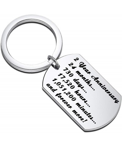 Wedding Anniversary Keychain Happy 2rd 6th 7th Anniversary Keyring Gift Wedding Anniversary Keepsake Silver 2year $7.52 Pendants