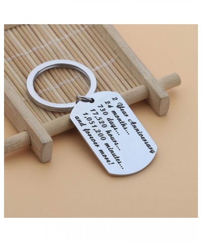 Wedding Anniversary Keychain Happy 2rd 6th 7th Anniversary Keyring Gift Wedding Anniversary Keepsake Silver 2year $7.52 Pendants