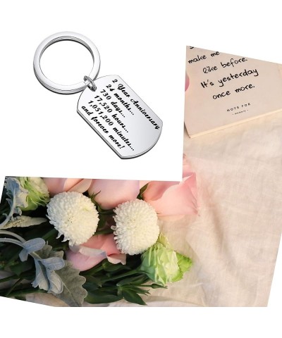 Wedding Anniversary Keychain Happy 2rd 6th 7th Anniversary Keyring Gift Wedding Anniversary Keepsake Silver 2year $7.52 Pendants