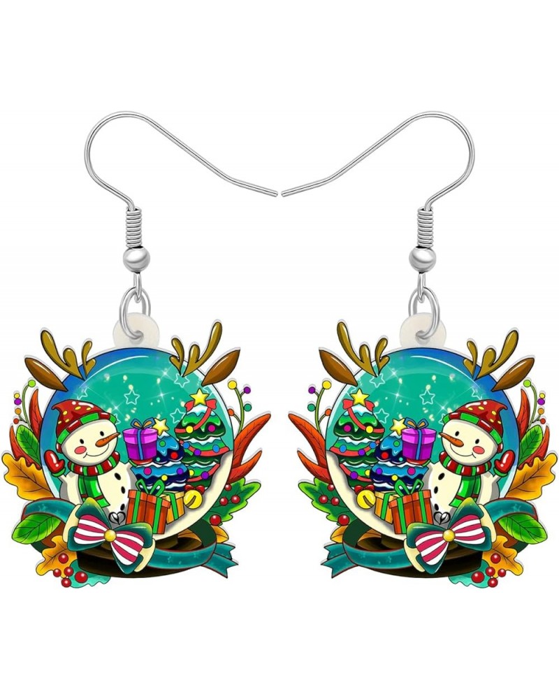 Christmas Cute Snow Globe Earrings Crystal Ball Dangle Charms Christmas Jewelry for Women Girls Festival Gifts Green $7.27 Ea...