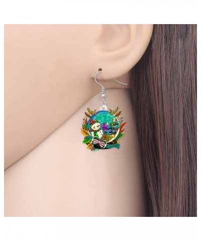 Christmas Cute Snow Globe Earrings Crystal Ball Dangle Charms Christmas Jewelry for Women Girls Festival Gifts Green $7.27 Ea...