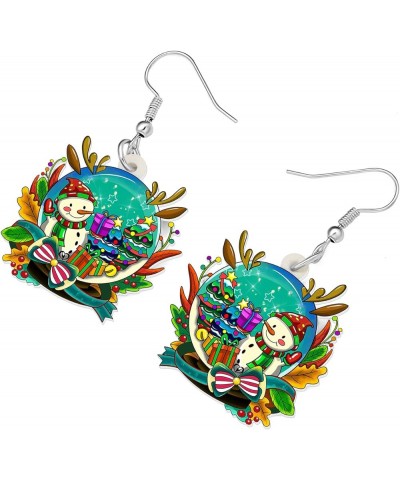 Christmas Cute Snow Globe Earrings Crystal Ball Dangle Charms Christmas Jewelry for Women Girls Festival Gifts Green $7.27 Ea...