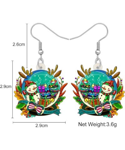 Christmas Cute Snow Globe Earrings Crystal Ball Dangle Charms Christmas Jewelry for Women Girls Festival Gifts Green $7.27 Ea...