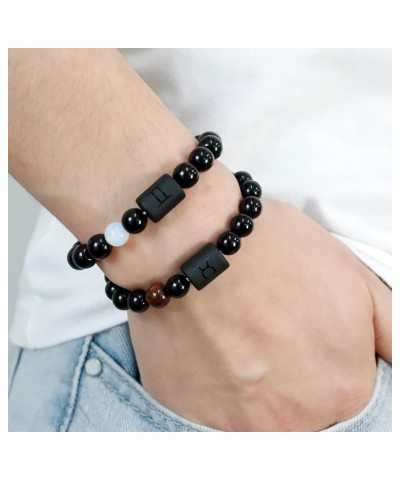 Zodiac Couple Bracelet for Men Black Onyx Natural Stone Bracelets for Women Gifts Men Gifts for Christmas Virgo 2pcs $8.09 Br...