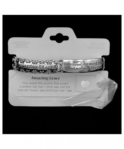 Blessing Inspirational Worded Polished Metal Stretch Bracelet Amazing Grace $14.12 Bracelets