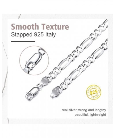 Solid Sterling Silver Cuban/Figaro Chain, with S925 Stamp, Men/Women Gifts Custom Available-Send Gift Box 18.0 Inches 5mm-Fig...