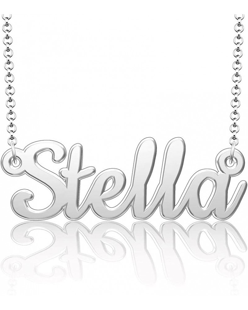 Custom Name Necklace Personalized 18K Gold Plated Nameplate Initial Necklaces Gift for Women Stella $15.90 Necklaces