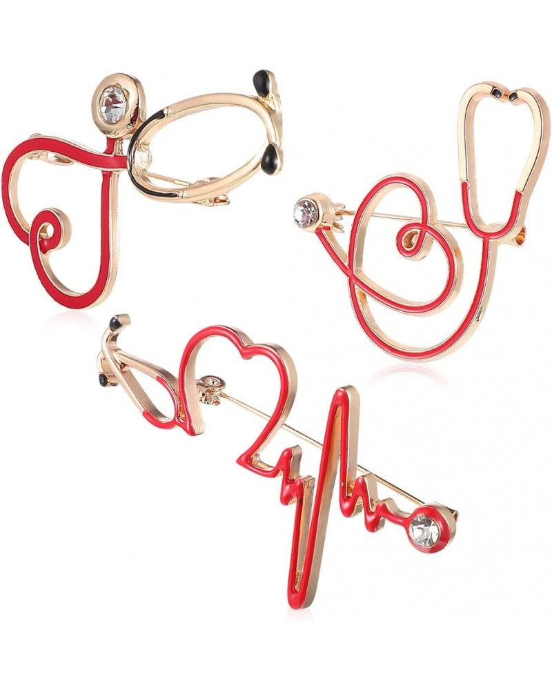 6 Pcs Stethoscope Brooch for Pinning Ceremony Corsage Brooch Pin Pin Stethoscope Pin Badge Mini Brooches Medium As Shown $6.5...