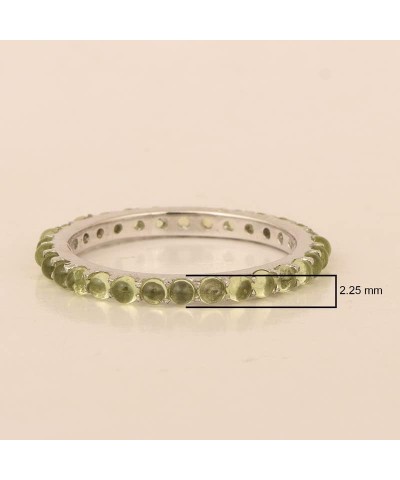 Solid 925 Sterling Silver Stackable Round 2 MM Gemstones Birthstone Women Wedding Ring Eternity Band Stacking Rings For Her P...