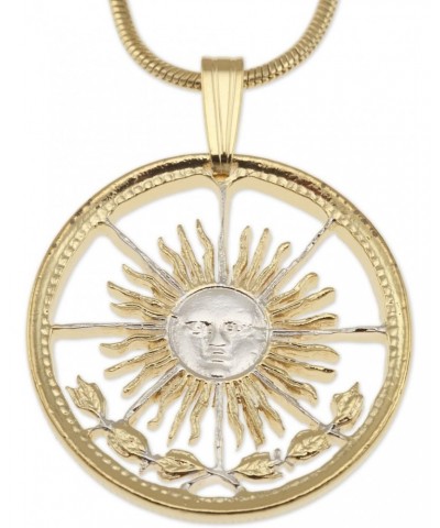 Sun Pendant & Necklace, Argentina Five Peso Hand Cut $46.20 Pendants