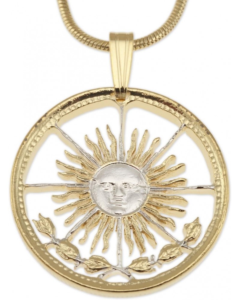 Sun Pendant & Necklace, Argentina Five Peso Hand Cut $46.20 Pendants