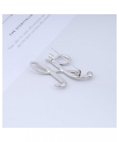 Crystal Initial Brooch Pin Letter B Brooch Pin Lapel Pin Tie Silver Letter Brooches Pin Dainty Custom Initial Brooch Decorati...