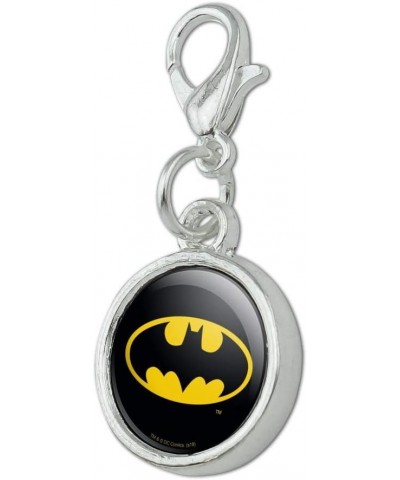 Batman Classic Bat Shield Logo Antiqued Bracelet Pendant Zipper Pull Charm with Lobster Clasp Chrome $10.25 Bracelets