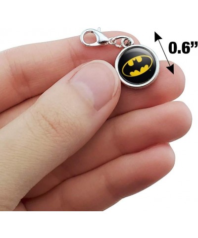 Batman Classic Bat Shield Logo Antiqued Bracelet Pendant Zipper Pull Charm with Lobster Clasp Chrome $10.25 Bracelets