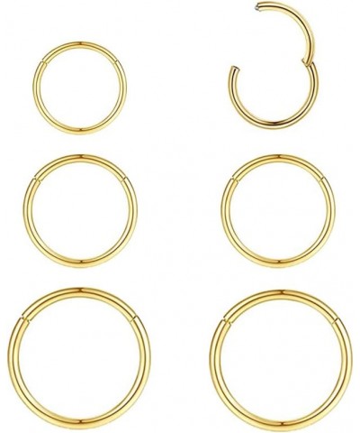 Gold Nose Ring Hoop 16G 18G 20G 316L Stainless Steel Hinged Nose Ring Septum Rings Cartilage Daith Tragus Helix Hoop Earrings...