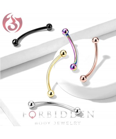 16g 12-16mm Surgical Steel Curved Barbell with Solid Ends for Snake Eyes Tongue Piercing 14.0 Millimeters Gold Tone $7.83 Bod...