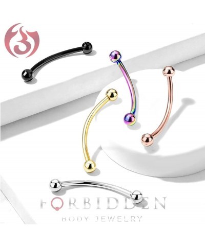 16g 12-16mm Surgical Steel Curved Barbell with Solid Ends for Snake Eyes Tongue Piercing 14.0 Millimeters Gold Tone $7.83 Bod...