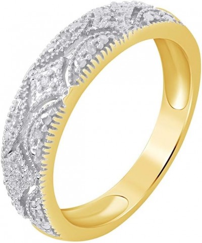 Sterling Silver Diamond Band Ring (1/20 cttw, I-J Color, I2-I3 Clarity) Gift For Her yellow-gold-plated-silver $28.20 Bracelets